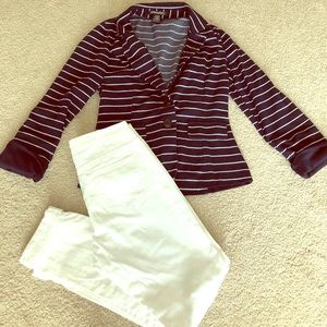 Casual blazer and white jeans